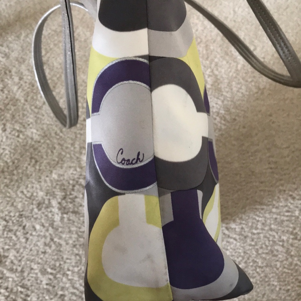 Coach Perry Lilac Julia Op Art Sateen Tote - Picture 10 of 11
